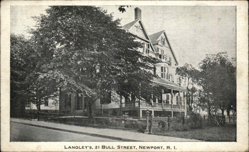 Newport Rhode Island RI Langley's Hotel Vintage Postcard