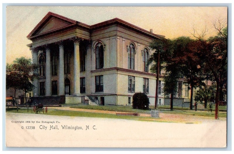 Wilmington North Carolina Postcard City Hall Building Exterior c1905's Antique