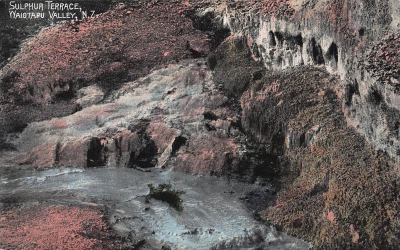 Sulphur Terrace, Waiotapu Valley, New Zealand, Early Postcard, Unused