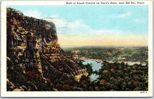 1949 Bluff At Rough Canyon Devil’s River Del Rio Texas TX Posted Postcard