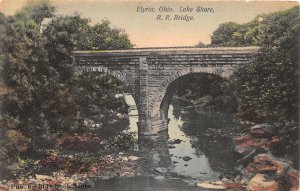 J62/ Elyria Ohio Postcard c1910 Lake Shore Railroad Bridge 390