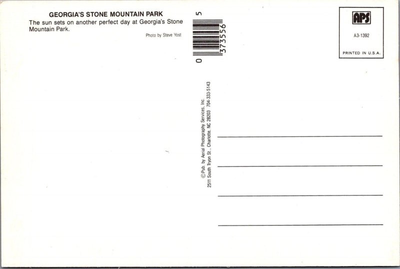 America Postcard - Georgia's Stone Mountain Park  RR19637