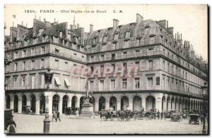 Old Postcard Paris Hotel Regina Rue de Rivoli