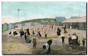 Old Postcard Deauville Children on the beach