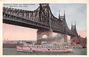 Queensboro Bridge East River, New York USA Ship Unused 