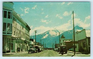 SKAGWAY, AK Alaska  BROADWAY STREET Scene  c1950s, 60s Cars  Postcard