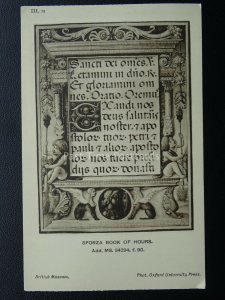 Sforza Book of Hours SANCTI OCI OMCS III.11 Old Postcard by O.U.P.