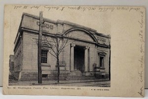 Hagerstown Md Washington County Free Library Photo UDB Postcard E1