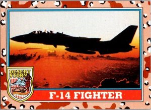 Military 1991 Topps Dessert Storm Card F-14 Fighter Jet sk21322