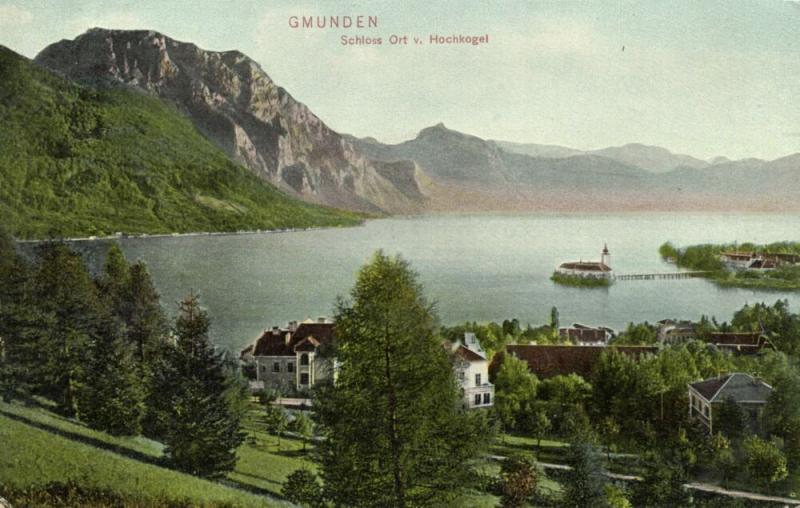 austria, GMUNDEN, Schloss Ort von Hochkogel (1906)