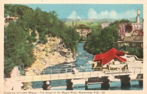 Vintage Postcard The Gorge Of The Magog River Sherbrooke Quebec Canada