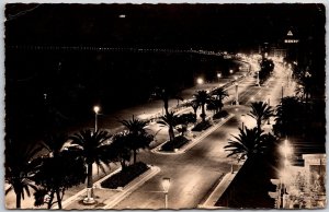 1951 La Cote D'Azur Nice La Nuit France Real Photo RPPC Posted Postcard