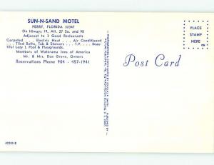 Unused Pre-1980 POOL & SUN-N-SAND MOTEL Perry Florida FL u5307-12