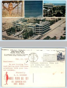 MAZATLAN, Sinaloa Mexico ~ HOTEL PLAYA DEL REY Advertising R.R. Dousset Postcard