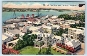 City of Hamilton and Harbour BERMUDA 1951 Postcard