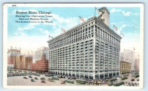 CHICAGO, IL Illinois ~ Street Scene BOSTON DEPARTMENT STORE  c1910s Postcard