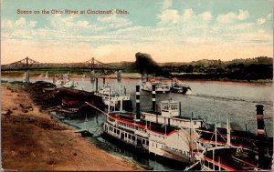 Postcard Scene on the Ohio River in Cincinnati, Ohio