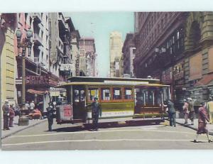 Unused 1940's CABLE CAR AT POWELL HOTEL San Francisco California CA hs3118