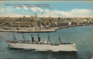 Havana Cuba Steamship c1930 Postcard