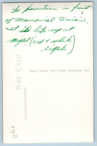 Fountain At The Union Iowa State College Ames Iowa IA RPPC Photo Postcard