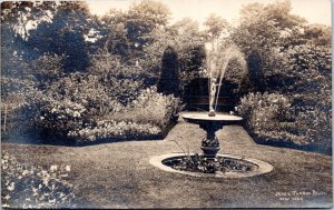 RPPC - Jessie Tarbox Beals - New York - garden fountain - VELOX 1907-1917