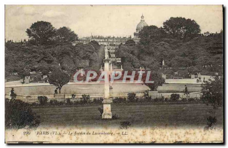 Postcard Old Paris VI Luxembourg Gardens