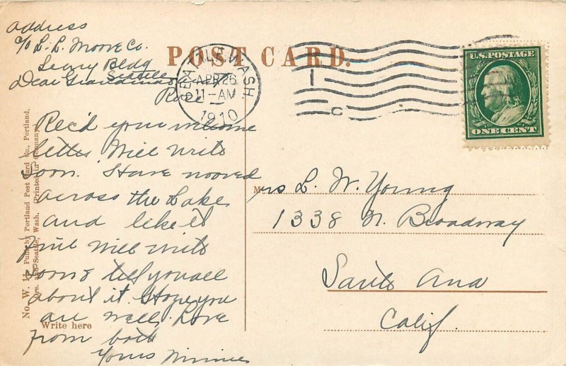 c1910 Postcard; Stokes Ice Cream Co. 912 Second Ave, Seattle WA, Posted