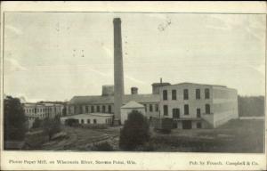 Stevens Points WI Plover Paper Mill c1910 Postcard