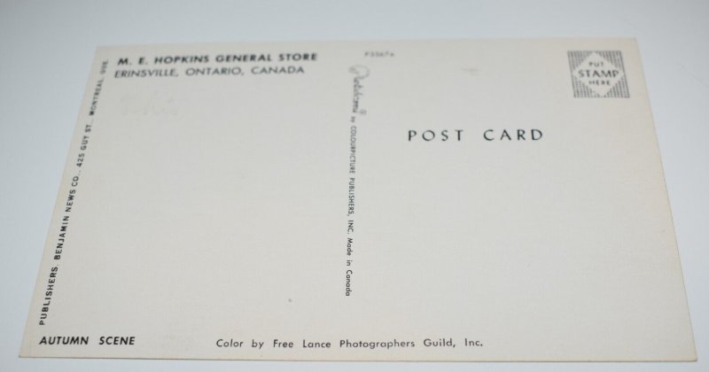 M. E. Hopkins General Store Erinsville Ontario Canada Postcard Colourpicture