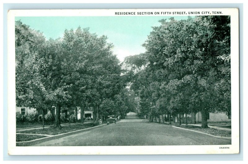 c1930's Residence Section on Fifth Street Union City Tennessee TN Postcard 