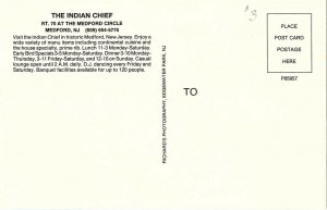 Postcard NJ Medford The Indian Chief Restaurant Lounge Split-View BJ7B