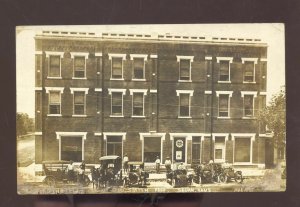 RPPC SEDAN KANSAS BRADFORD HOTEL DOWNTOWN OLD CARS REAL PHOTO POSTCARD