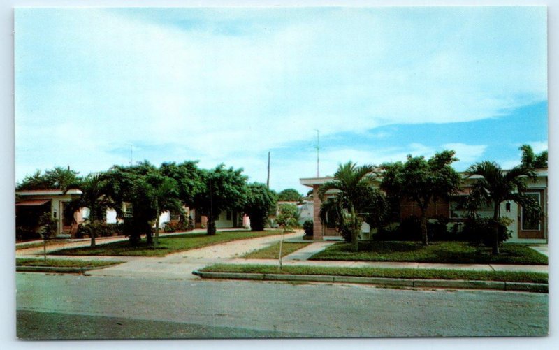 WEST PALM BEACH, FL ~ Roadside KARIS APARTMENTS c1950s J & A Gianakaris Postcard