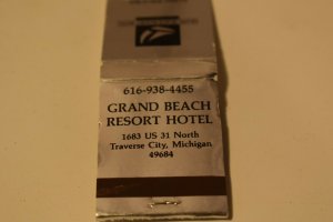 Grand Beach Resort Hotel Traverse City Michigan 20 Strike Silver Matchbook