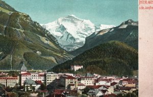 Vintage Postcard Interlaken U. Die Jungfrau Switzerland