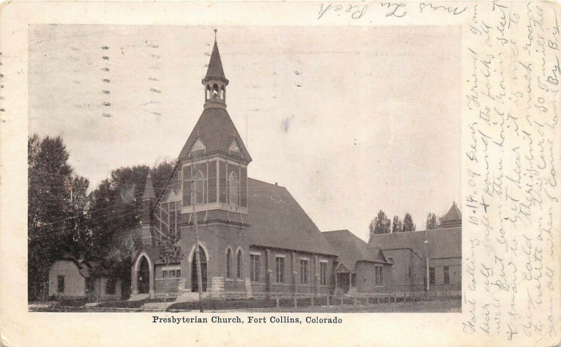 Fort Collins Colorado 1909 Postcard Presbyterian Church