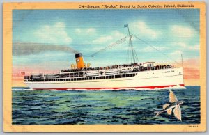 Santa Catalina Island California 1940s Postcard Steamer Avalon