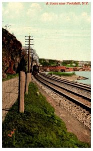New York  Peerskill ,   Train on tracks near Peekskill