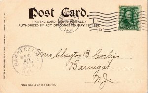 Washington’s Tomb Mount Vernon VA Undivded Postcard 1c Stamp Cancel Antique Vtg 