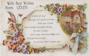 Best Wishes From Leeds Antique Greetings War Bonds Postcard