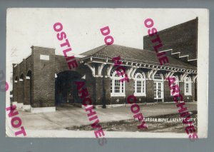 Laporte City IOWA RPPC 1913 DEPOT TRAIN STATION Interurban Railroad nr Waterloo