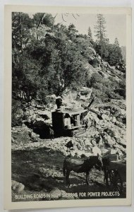 California Building Roads in High Sierras Kings River Project Postcard S18