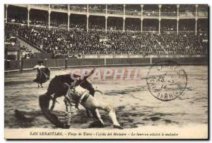 Old Postcard Corrida Race bulls San Sebastian Plaza de toros del matador Cojida