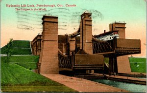 Vtg Postcard 1913 Hydraulic Lift Lock Peterborough Ontario Valentine & Sons