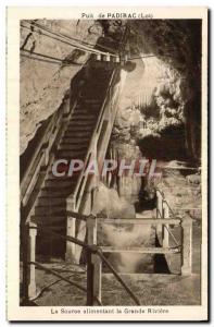 Old Postcard Padirac Pit The source feeding the great river