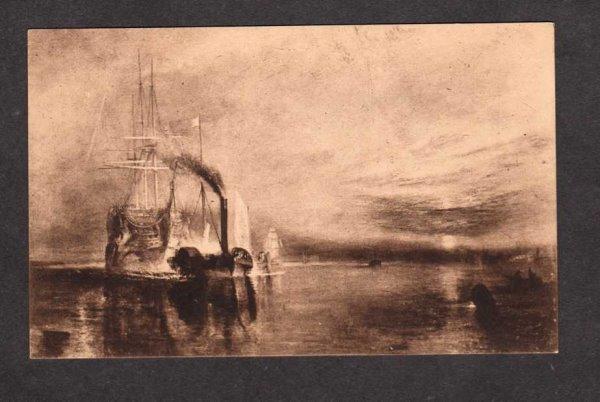 HMS Royal Navy British War Ship Temeraire Painting Turner Postcard Carte Postale