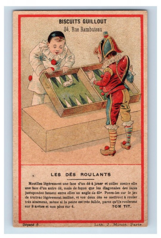 1880s French Biscuits Guillout Nouveau Chocolate Science Trick Game #8 F158