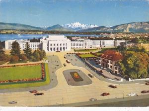 Switzerland Geneve Pe Palais Nations Unies et le Mont-Blanc