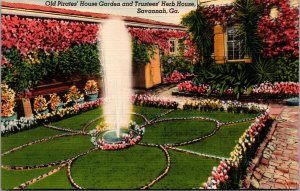 Vtg Savannah Georgia GA Old Pirates House Garden Trustees Herb House Postcard