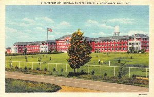 TUPPER LAKE, NY New York  VA~VETERANS HOSPITAL Adirondack Mtns  c1940's Postcard